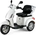 VELECO ZT15 Elektromobil - 3-Rad Mobilitätsroller - Elektromagnetische Bremse - Montiert und fahrbereit - Seniorenmobil - Alarm - 800W (Weiß)