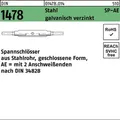 Spannschloss Din 1478 Geschlossen Sp-ae M 12 Stahl 3.6 Galvanisch Verzinkt Galvanisch Verzinkt