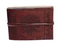 Fotoalbum Klein 10x15 Leder Indien Schwarze Seiten Handmade Vintage Pfau Prägung