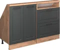Küchenschrank für Dachschrägen Vicco R-Line Anthrazit Landhaus 120 cm 2er Set, Model 58106