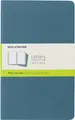 Moleskine Cahier Journal, Set 3 Notebooks with Plain Pages, Cardboard Cover with Visible Cotton Stiching, Colour Brisk Blue, Large 13 x 21 cm, 80 Pages