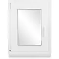 Neruli Kellerfenster Kunststoff Weiß Dreh-Kipp 50x85 cm BxH DIN Links 2 -Fach Glas Dichtung Schwarz