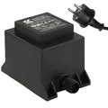 KERRY ELECTRONICS 12V Trafo 60VA/W, AC/AC Wechselstrom, für den Außenbereich IP44 u.a. für LED-Beleuchtung und., Schwarz