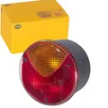 HELLA Rückleuchte - Glühlampe - 24V / 12V - Anbau/geschraubt - ECE/ADR/GGVS - Lichtscheibenfarbe: rot/gelb - Stecker: Flachstecker - rechts/links - Menge: 1 - 2SD 964 169-111