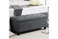 HOMCOM Sitzbank Polsterbank mit Stauraum (Truhenbank, 1-St., Polsterbank), Schlafzimmer, Wohnzimmer, Gummiholz, Dunkelgrau, 100 x 40 x 44 cm