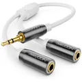 deleyCON 0,2m Audio Klinken Y Splitter Kabel – 3,5mm Stecker zu 2 x 3,5mm Buchse