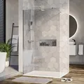 Bernstein Duschabtrennung Walk-In Nano EX101 Klarglas 8mm Ausziehbare Befestigungsstange 80cm