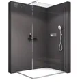 BERNSTEIN Duschwand Glas Duschabtrennung Walk-In Dusche Nano ESG Echtglas Duschtrennwand EX101 Klarglas 80 x 200 cm