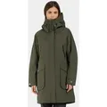 Didriksons Funktionsparka Damen Übergangsjacke Regenjacke Wasserdicht THELMA mit Kapuze mit Taschen grün 34 EU