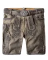 Stockerpoint Herren Lederhose Artur I Größe 44-60 I Bequeme Trachtenhose in edler Hirschoptik mit Gürtel I Aus 100% hochwertigem Wildbockleder I Perfekt für Trachten & Festlichkeiten