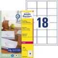 Zweckform Adressetiketten LR7161-100 Recycling, weiß, 63,5 x 46,6mm, auf A4, 100 Blatt, 1800 Stück