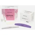 Neonail Hautpflege-Set NEONAIL Nagellackentferner Removal Set eine Polierfeile 100/180, violett ein UV Gel Polish Remover Aceton (50 ml) eine Packung Foil Nail Wraps (100 Stück) eine Packung Holzstäbchen (10 Stück) eine Nagelfeile trapez 100/180 ein Vitamin Cuticle Oil (15 ml), 6-tlg.