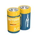Ansmann X-Power Alkaline Batterie Baby C LR14 Longlife Alkalibatterie für extrem hohen Strombedarf (2er Pack), Schwarz, 2 Stück