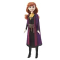 Mattel DISNEY Die Eiskönigin 2 Anna-Modepuppe - beweglich, Reiseoutfit, abnehmbarer Umhang, kämmbare Haare, für Kinder, alle Puppen separat erhältlich, HLW50, Black-purple
