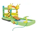 Happy People 2in1 Hüpfburg und Pool Giraffe mit Sprühfunktion Kinderbadespaß Planschbecken