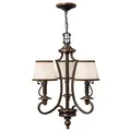 Kronleuchter Hängelampe Deckenleuchte Stahl Bronze D 46,4 cm 3 Flammig Luster
