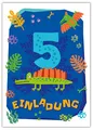 Junapack 12 Einladungskarten zum 5. Kindergeburtstag fünfte Geburtstag Jungen Dinosaurier Dino Geburtstagseinladungen