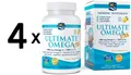 4 x Nordic Naturals Ultimate Omega Xtra, 1480mg Lemon - 60 (624,96 EUR/kg)