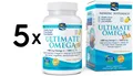 5 x Nordic Naturals Ultimate Omega Xtra, 1480mg Lemon - 60 (599,97 EUR/kg)