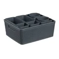 Relaxdays Schubladen Organizer Set Kunststoff Grau 10-teilig