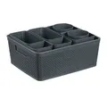 Schubladen Organizer 10-tlg. Set, Schubladeneinsatz, Versch. Größen, Ordnungssystem, Kunststoff Trennbox, Grau - Relaxdays