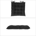 Relaxdays 4er Set Stuhlkissen Polyester Schwarz Formstabil 38 cm x 38 cm x 5 cm