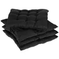 Relaxdays 4er Set Stuhlkissen schwarz Schwarz