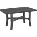 ProGarden Tisch Rodano rechteckig anthrazit Gestell aus Polypropylen in anthrazit, Tischplatte aus Polyprop... (138 x 88 x 72 cm) (ROD025AN)