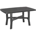Tisch Rodano rechteckig anthrazit 138x88x72 cm Gestell aus Polypropylen in anthrazit, Tischplatte aus Polypropylen in anthrazit - Grau