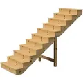 Vinuovo Außentreppe Holz 11 Stufen 140cm mit Setzstufen