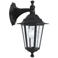Außenwandleuchte Abwärts Metall & Glas H35cm Schwarz Eglo