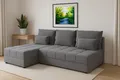 AX LIVING Hellgraues Ecksofa Klein mit Schlaffunktion Dolceo Steppung