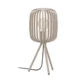 EGLO Tischlampe Romazzina, Stativ Nachttischlampe, Dreibein Tischleuchte aus Metall in Sandfarben, Deko Schlafzimmer, Wohnzimmer Tisch Lampe mit E27 Fassung