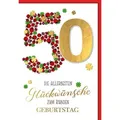 Verlag Dominique Grußkarten 50. Geburtstag - Karte mit Umschlag - Marienkäfer - plastikfrei - unve