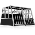 CADOCA Tiertransportbox Gr. XXL, aus Aluminium, 97 x 90 x 70cm, silber, Tiere bis 40kg