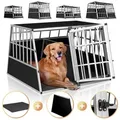 Cadoca Tiertransportbox, Aluminium Kofferraum verschließbar trapezförmig XXL 97x90x70cm schwarz 97x90x70cm | 90 cm x 70 cm x 97 cm