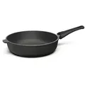 Hoffmann Germany Bratpfanne Schmorpfanne Ø 28 cm hoher Rand – Made in Germany, Aluguss (1-tlg., 1x Pfanne Ø 28 cm mit hohem Rand), abnehmbarer Griff, Antihaft, backofenfest bis 250°C, Induktion schwarz Ø 28 cm