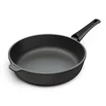 Hoffmann Aluguss Bratpfanne 28 cm Induktion Hoher Rand 7 cm Innenhöhe I Pfanne Induktionsherd I Schmorpfanne 28cm I Abnehmbarer Griff Hochrandpfanne ohne Glasdeckel