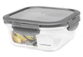 LOCK&LOCK Frischhaltedose Glas 750ml Borosilikat luftdicht grau quadratisch