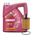 5 Liter 5W-30 Mannol ENERGY ACEA A3 B4 VW MB API SL CF + Ölfilter Motorölfilter
