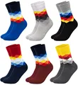 Occulto BUNTE SOCKEN für HERREN (6 PAAR) aus BAUMWOLLE in verschiedenen MUSTERN, bunte HERRENSOCKEN BUSINESS SOCKEN, RINGELSOCKEN 6 Paar | Karo 43-46