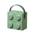 LEGO Lunchbox mit Griff Sandgrün - Tragbare Brotdose für Kinder & Erwachsene, Lebensmittel - Aufbewahrungsbox mit Deckel, spülmaschinenfest, 2,1L