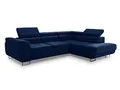 Sofnet Ecksofa Caris mit Schlaffunktion und einstellbare Kopfstützen, Wohnlandschaft mit Bettkasten, Couch, Sofa, Bettsofa (Dunkelblau (Kronos 09), Ecksofa Rechts)