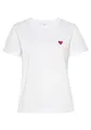 LASCANA T-Shirt mit süßer Herz-Stickerei, Kurzarmshirt aus Baumwolle, weiß-rot