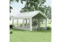 Outsunny Pavillonseitenteil ca. 6 x 2 m Seitenteil mit Fenster, Seitenwand für Pavillon, 597x200 cm, für Partyzelt) Ersatzwand, [1-St. Seitenplane, für Partyzelt, Weiß