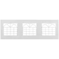 Seitenteil mit Fenster, Seitenwand für Pavillon ca. 6 x 2 m Seitenplane, Weiß
