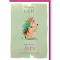 Verlag Dominique Grußkarten Geburtstag - Karte mit Umschlag - Bunter Igel, gezeichnet