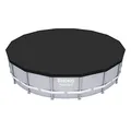 Bestway 58249 Flowclear PVC-Abdeckplane, für Power Steel Pool Ø 488 cm, Deluxe Series, Grau, 493 cm