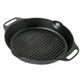 Petromax Grill-Feuerpfanne mit 2 Henkeln - Grillpfanne aus Gusseisen für alle Herdarten, Gasflamme, Backofen oder Kochen im Freien - 30 cm Durchmesser