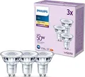 PHILIPS LED Classic GU10 Lampen 3-er Pack (50 W), Reflektor LED Spots mit warmweißem Licht, energiesparende Lampen mit langer Nutzlebensdauer, Warmweiß